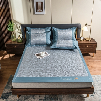 91家纺网 家纺一手货源 找家纺 （总）2023新款 印季 加厚加密立体提花冰藤席