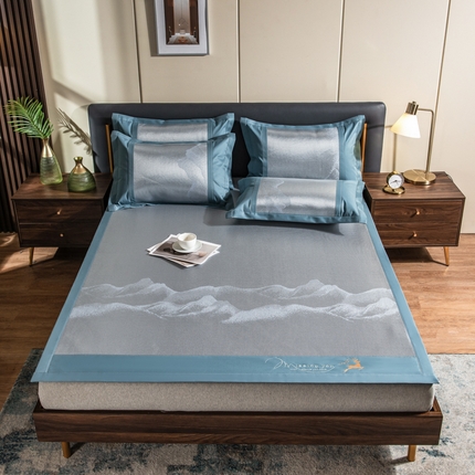 91家纺网 家纺一手货源 找家纺 （总）2023新款 印季 加厚加密立体提花冰藤席