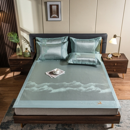 91家纺网 家纺一手货源 找家纺 （总）2023新款 印季 加厚加密立体提花冰藤席