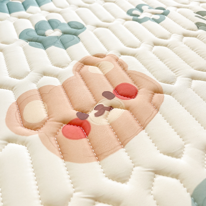 91家纺网 家纺一手货源 找家纺 柒月2023小清新乳胶凉席 蓝花小熊