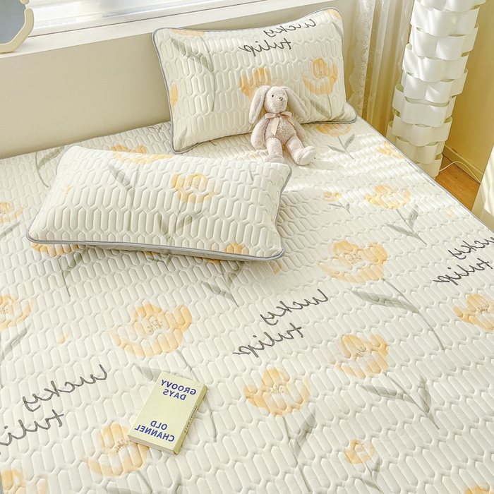 91家纺网 家纺一手货源 找家纺 柒月2023小清新乳胶凉席 浪漫花语