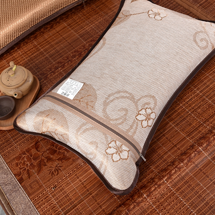 91家纺网 家纺一手货源 找家纺 织布人 2023新款荞麦枕夏季冰藤凉席枕全荞麦壳花草枕头枕芯 冰藤圆角（35*55）