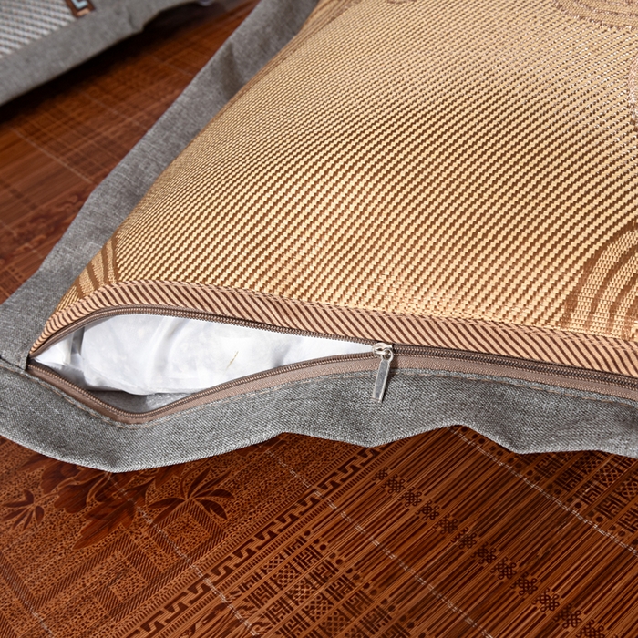 91家纺网 家纺一手货源 找家纺 织布人 2023新款荞麦枕夏季冰藤凉席枕全荞麦壳花草枕头枕芯 冰藤直角银灰（40*60）