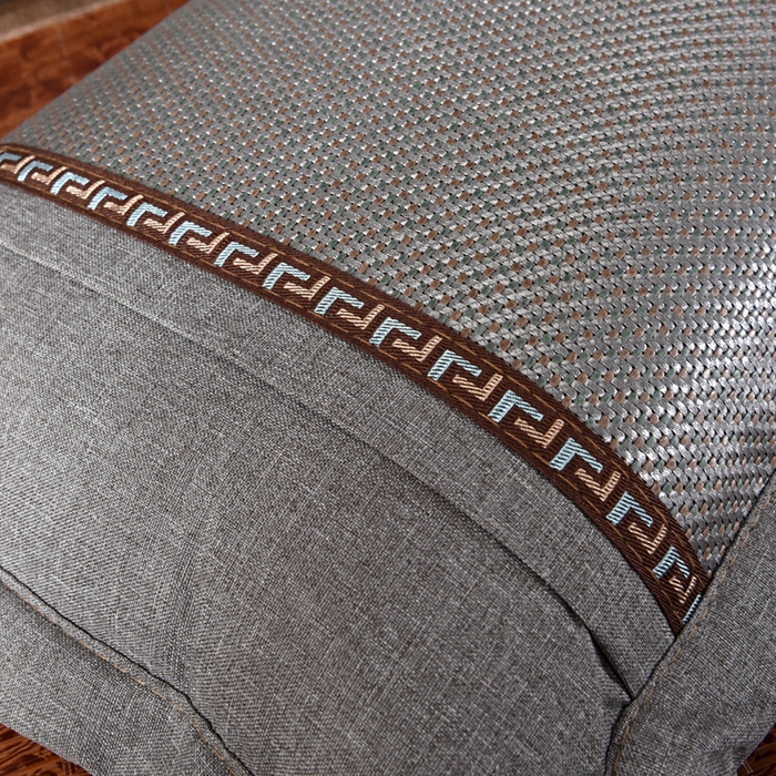 91家纺网 家纺一手货源 找家纺 织布人 2023新款荞麦枕夏季冰藤凉席枕全荞麦壳花草枕头枕芯 冰藤直角银灰（40*60）