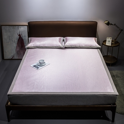 91家纺网 家纺一手货源 找家纺 （总）印季 2025新款-600D（纯色）肌理纹4D三明治冰丝席