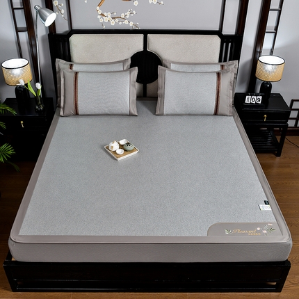 91家纺网 家纺一手货源 找家纺 总小牛席业2023新款艾草清香冰藤席系列（床笠款）