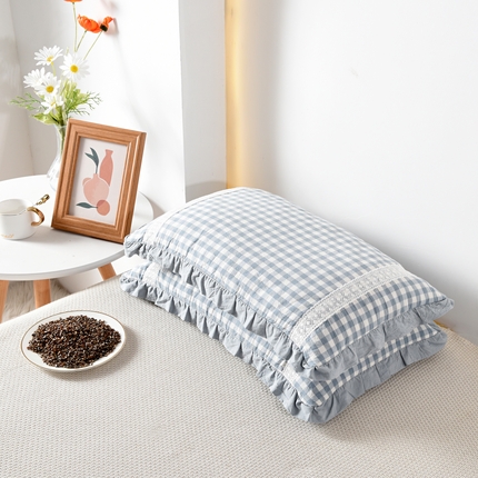 91家纺网 家纺一手货源 找家纺 （总）织布人 2023新款荞麦枕全棉水洗棉大花边全荞麦枕头枕芯