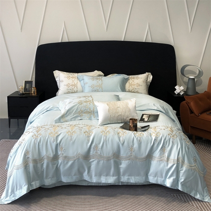 馨蕊2023新款100支CR工艺全棉系列四件套-棉妮可 棉妮可-北卡蓝