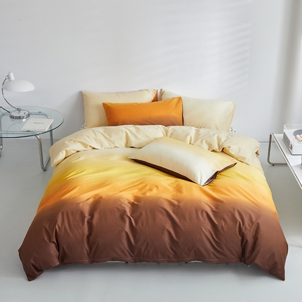 木堇 2023新款13372纯色渐变印花四件套 秘境橘