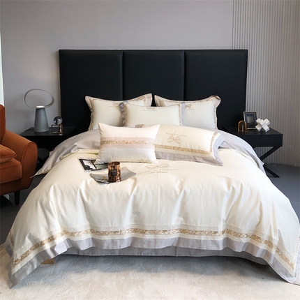 馨蕊 2023新款100支CR工艺全棉系列四件套-棉小香颂 小香颂-高级灰