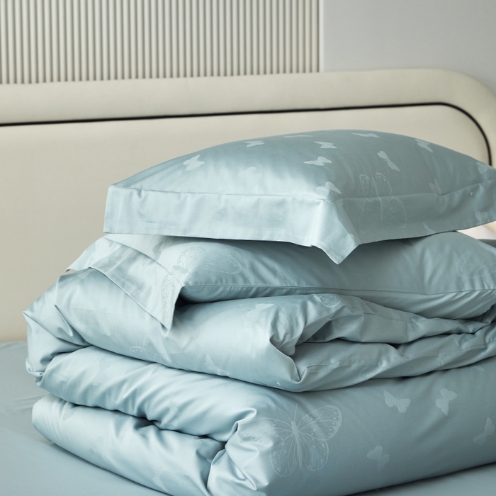 91家纺网 家纺一手货源 找家纺 舒慕 2025新款100支长绒棉提花四件套 多伦多