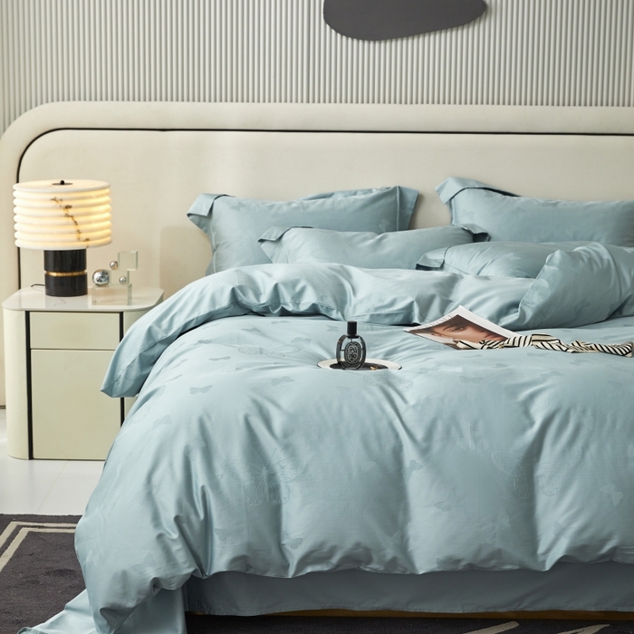 91家纺网 家纺一手货源 找家纺 舒慕 2025新款100支长绒棉提花四件套 多伦多