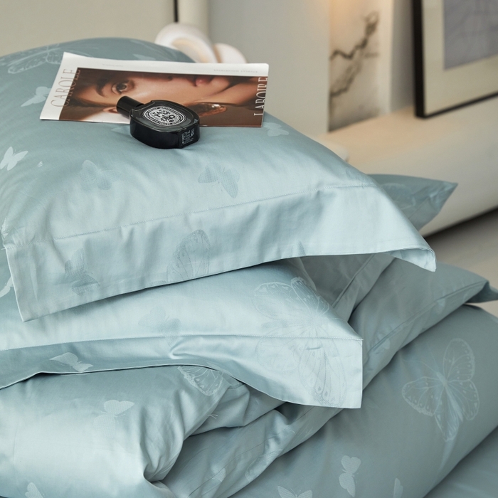 91家纺网 家纺一手货源 找家纺 舒慕 2025新款100支长绒棉提花四件套 多伦多