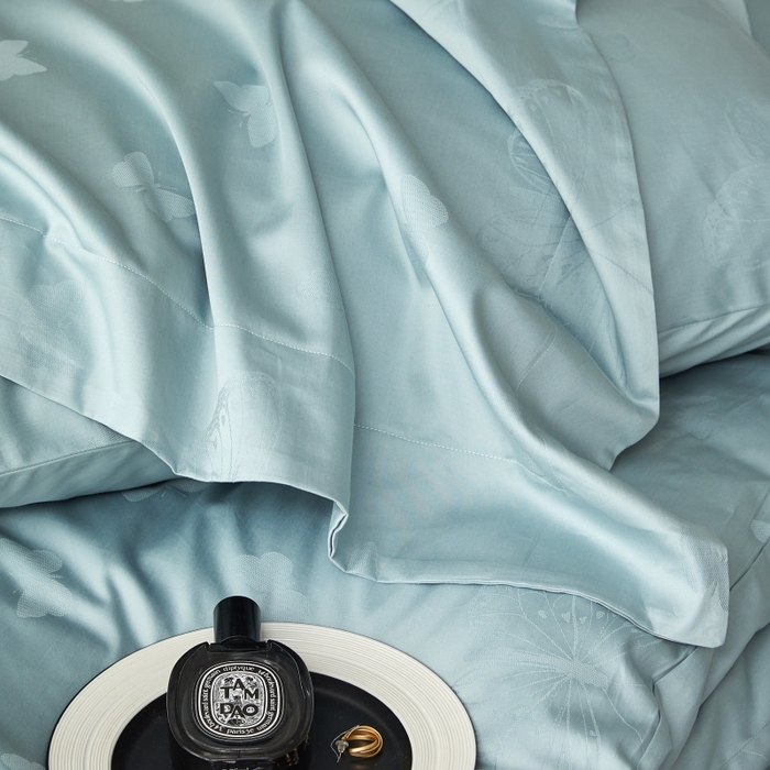 91家纺网 家纺一手货源 找家纺 舒慕 2025新款100支长绒棉提花四件套 多伦多