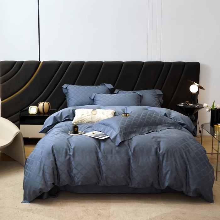 91家纺网 家纺一手货源 找家纺 舒慕 2025新款100支长绒棉提花四件套 星耀