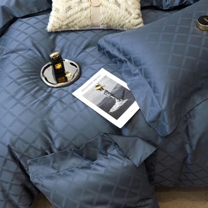 91家纺网 家纺一手货源 找家纺 舒慕 2025新款100支长绒棉提花四件套 星耀