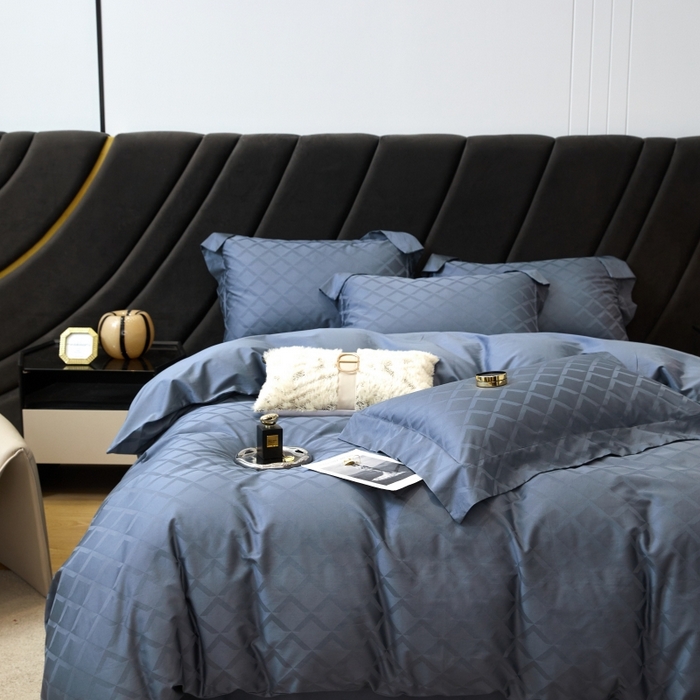 91家纺网 家纺一手货源 找家纺 舒慕 2025新款100支长绒棉提花四件套 星耀