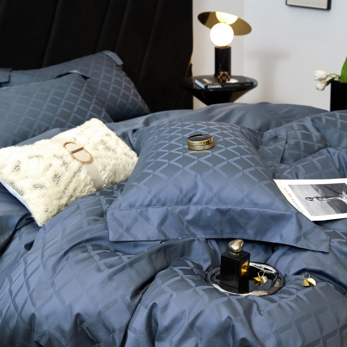 91家纺网 家纺一手货源 找家纺 舒慕 2025新款100支长绒棉提花四件套 星耀