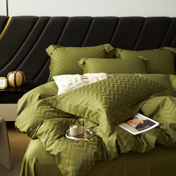 91家纺网 家纺一手货源 找家纺 舒慕 2025新款100支长绒棉提花四件套 温妮莎