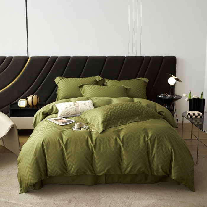 91家纺网 家纺一手货源 找家纺 舒慕 2025新款100支长绒棉提花四件套 温妮莎