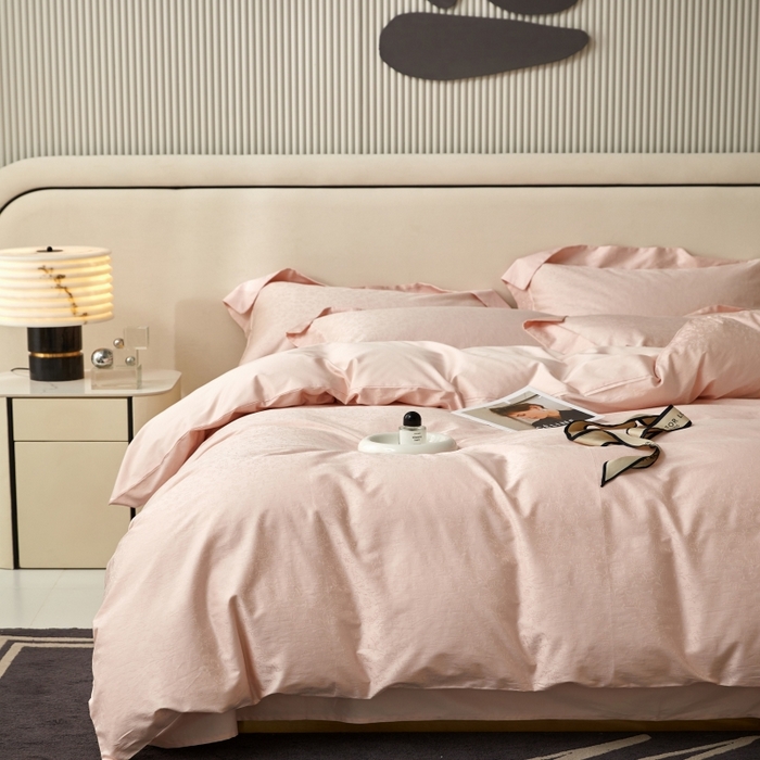 91家纺网 家纺一手货源 找家纺 舒慕 2025新款100支长绒棉提花四件套 可爱