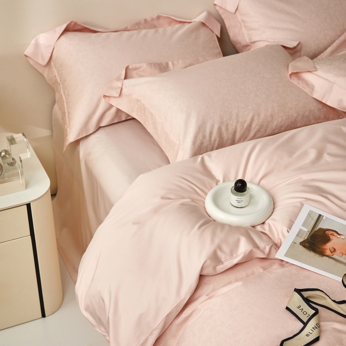 91家纺网 家纺一手货源 找家纺 舒慕 2025新款100支长绒棉提花四件套 可爱