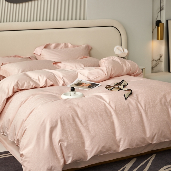 91家纺网 家纺一手货源 找家纺 舒慕 2025新款100支长绒棉提花四件套 可爱