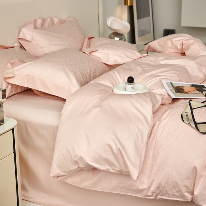 91家纺网 家纺一手货源 找家纺 舒慕 2025新款100支长绒棉提花四件套 可爱