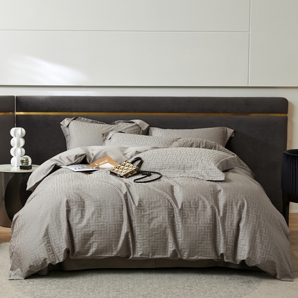 舒慕 2025新款100支长绒棉提花四件套 伯尼