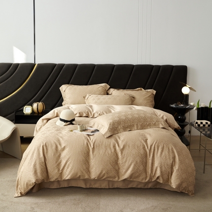 91家纺网 家纺一手货源 找家纺 舒慕 2025新款100支长绒棉提花四件套 巴博利