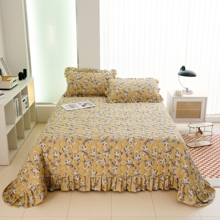 91家纺网 家纺一手货源 找家纺 （总）情煊家纺 2023新款全棉夹棉印花床盖三件套(可定制尺寸)