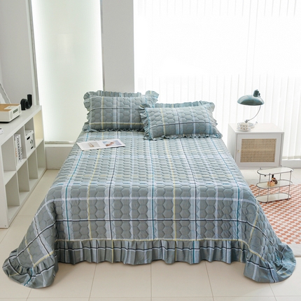 91家纺网 家纺一手货源 找家纺 （总）情煊家纺 2023新款全棉夹棉印花床盖三件套(可定制尺寸)