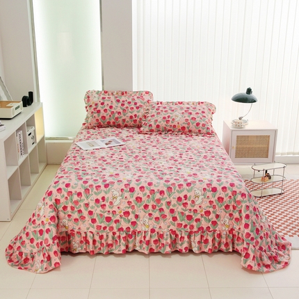 91家纺网 家纺一手货源 找家纺 （总）情煊家纺 2023新款全棉夹棉印花床盖三件套(可定制尺寸)