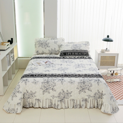 91家纺网 家纺一手货源 找家纺 （总）情煊家纺 2023新款全棉夹棉印花床盖三件套(可定制尺寸)