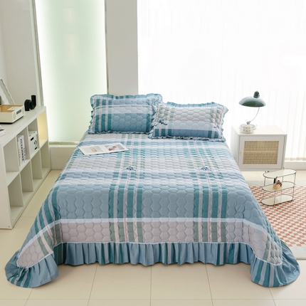 91家纺网 家纺一手货源 找家纺 （总）情煊家纺 2023新款全棉夹棉印花床盖三件套(可定制尺寸)