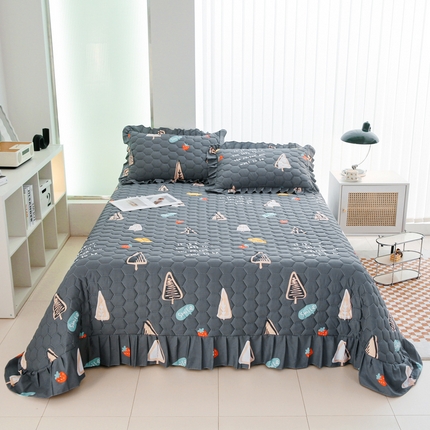 91家纺网 家纺一手货源 找家纺 （总）情煊家纺 2023新款全棉夹棉印花床盖三件套(可定制尺寸)