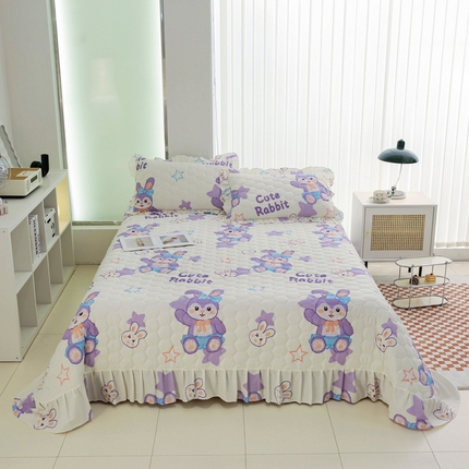 91家纺网 家纺一手货源 找家纺 （总）情煊家纺 2023新款全棉夹棉印花床盖三件套(可定制尺寸)