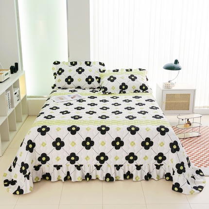 91家纺网 家纺一手货源 找家纺 （总）情煊家纺 2023新款全棉夹棉印花床盖三件套(可定制尺寸)