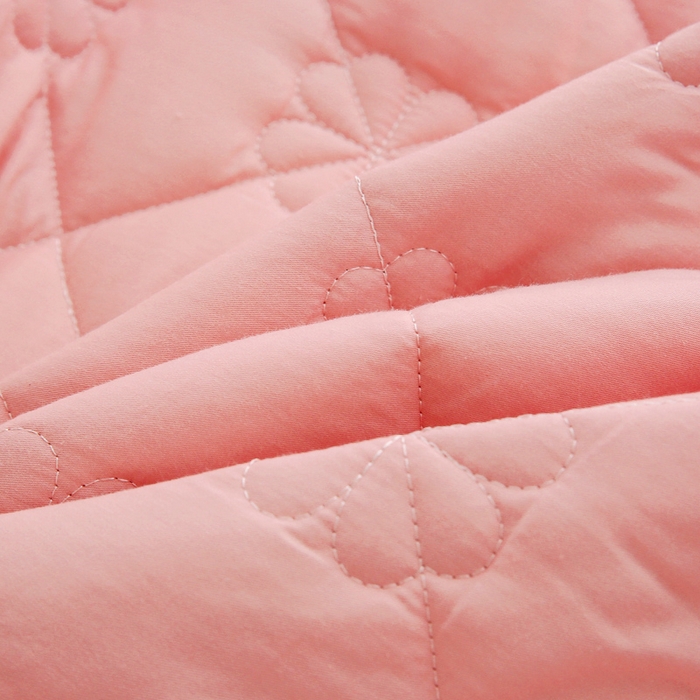 91家纺网 家纺一手货源 找家纺 情煊家纺 2023新款全棉夹棉纯色床盖三件套(可定制尺寸) 粉玉