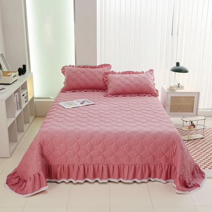 91家纺网 家纺一手货源 找家纺 （总）情煊家纺 2023新款全棉夹棉纯色床盖三件套(可定制尺寸)