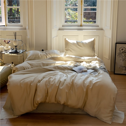 91家纺网 家纺一手货源 找家纺 （总）沐白 202360S兰精纯色天丝四件套