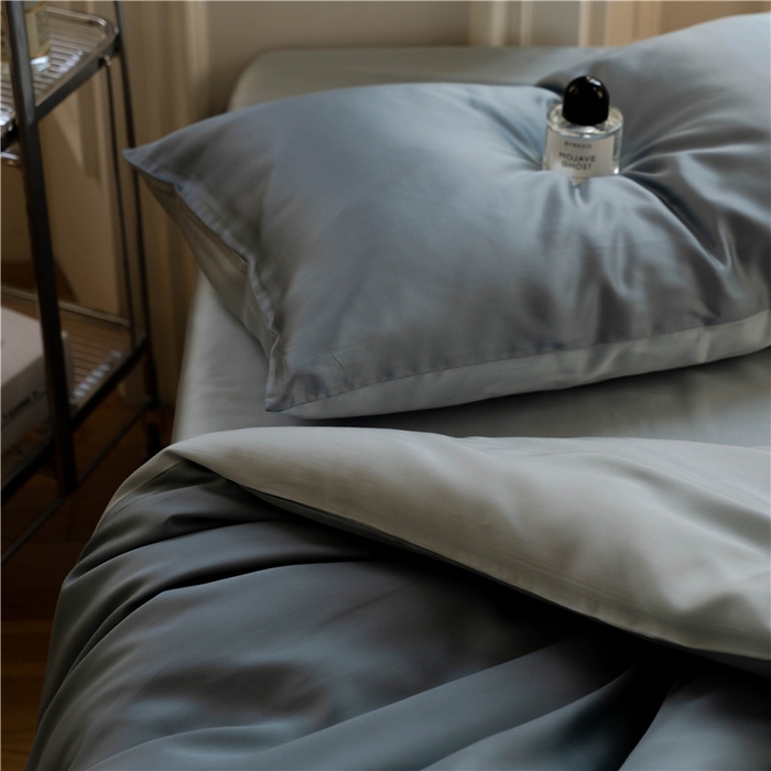 91家纺网 家纺一手货源 找家纺 沐白 202360S兰精纯色天丝四件套 灰蓝色-冰川灰