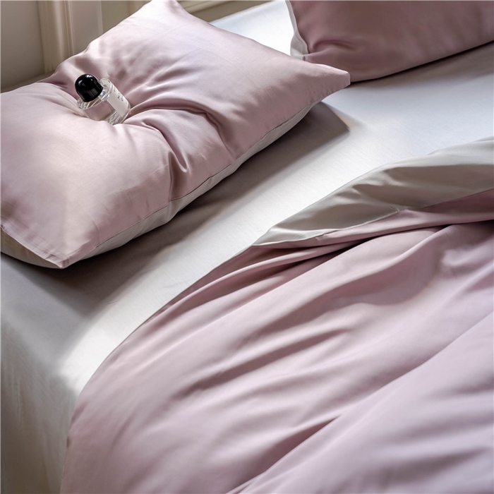 91家纺网 家纺一手货源 找家纺 沐白 202360S兰精纯色天丝四件套 满天星紫-曙光银