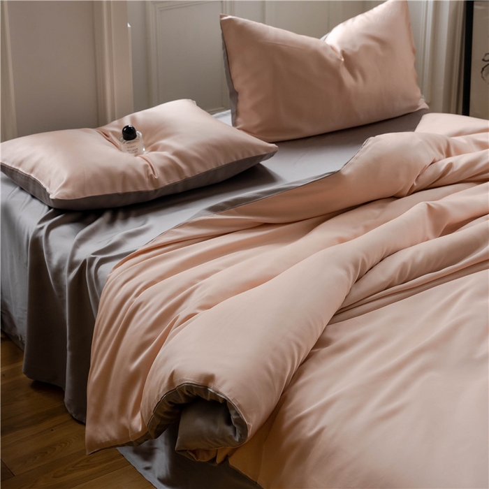 91家纺网 家纺一手货源 找家纺 沐白 202360S兰精纯色天丝四件套 月光色-岩石灰