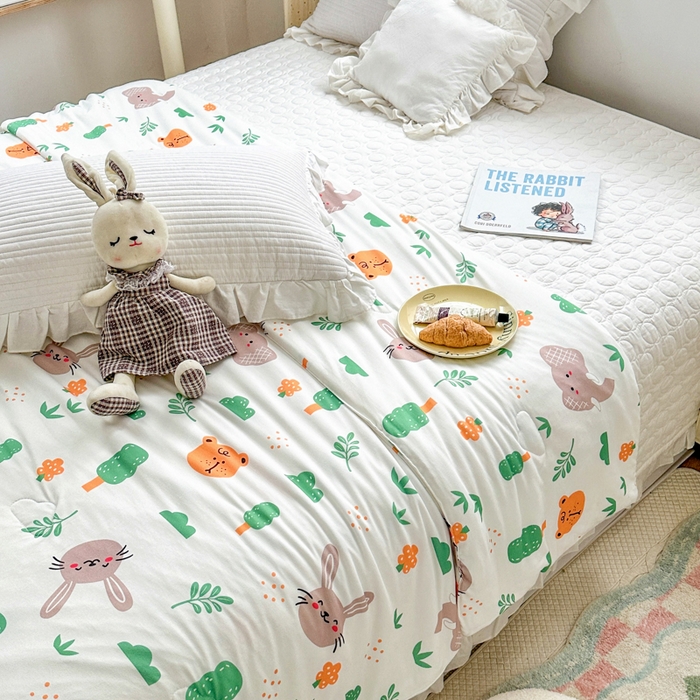 91家纺网 家纺一手货源 找家纺 木堇家居 2023新款针织夏被A类大豆针织棉夏被 萌宠