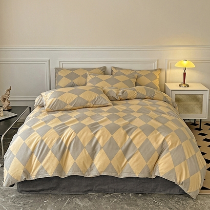 91家纺网 家纺一手货源 找家纺 静家居 2024全棉印花简约系列四件套豹纹诱惑