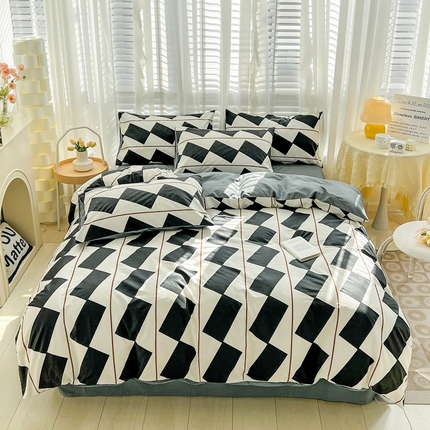 91家纺网 家纺一手货源 找家纺 静家居 2024全棉印花简约系列四件套豹纹诱惑