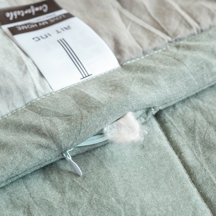 91家纺网 家纺一手货源 找家纺 鸣升 新款全棉色织水洗棉棉花夏被（图片2无模特） 绿大格