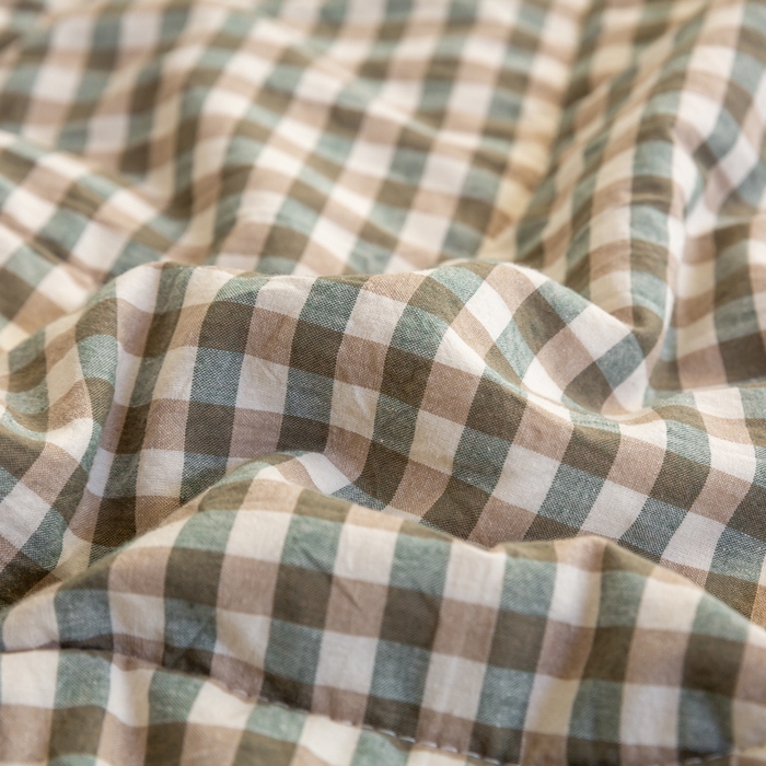 91家纺网 家纺一手货源 找家纺 鸣升 新款全棉色织水洗棉棉花夏被（图片2无模特） 绿小格