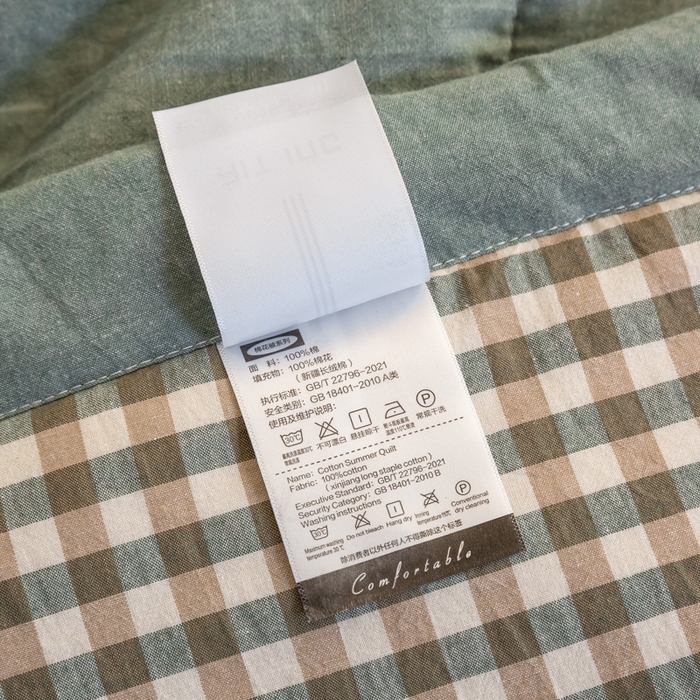 91家纺网 家纺一手货源 找家纺 鸣升 新款全棉色织水洗棉棉花夏被（图片2无模特） 绿小格